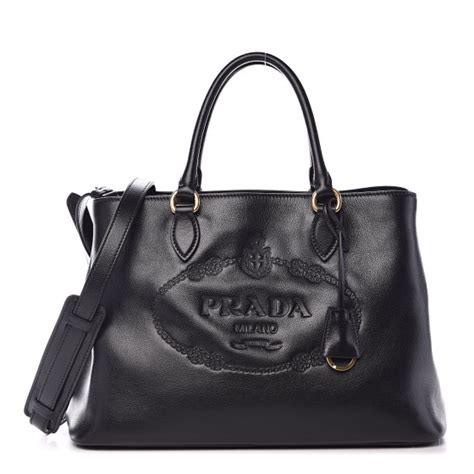 prada embossed logo handbag